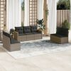 vidaXL Garden Sofa Set Grey PE rattan, powder-coated steel 7 Piece