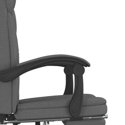 vidaXL Reclining Office Chair Dark Gray Fabric