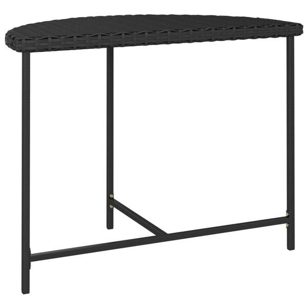 vidaXL Patio Table Black 39.4"x19.7"x29.5" Poly Rattan