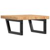 vidaXL Basin Shelf Light brown, Black Solid oak wood, Steel Medium