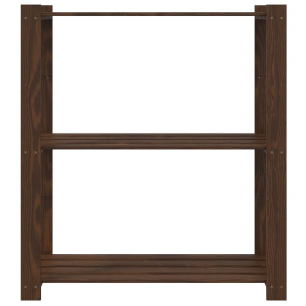 vidaXL 3-Tier Storage Rack Brown 31.5x15.0x35.4" Solid Wood Pine