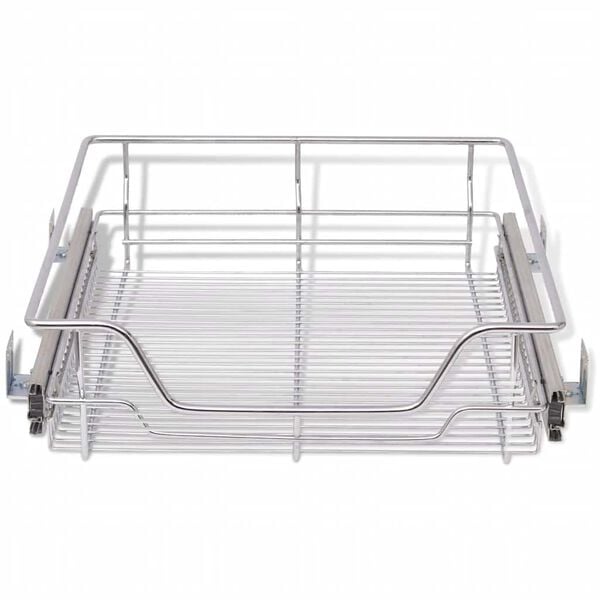 vidaXL Pull-Out Wire Baskets 2 pcs Silver 19.7"