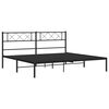 vidaXL Metal Bed Frame Black Powder-Coated Steel Super King