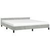 vidaXL Bed Frame With Headboard Light Grey Velvet, Engineered wood, Plywood