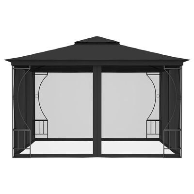 vidaXL Gazebo with Nets 9.8'x9.8'x8.7' Anthracite