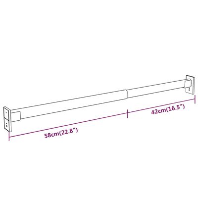 vidaXL Telescopic Wardrobe Rails 2 pcs Silver 22.8"-39.4"