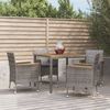 vidaXL Patio Dining Set Set of 4 Gray