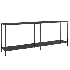 vidaXL Console Table Black Tempered glass 78.7 in Length Simple