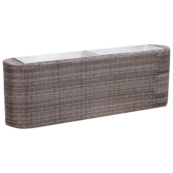 vidaXL Raised Bed Grey Poly Rattan, Zinc Medium Durable Raised Bed