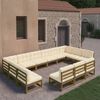 vidaXL Garden Lounge Set Honey brown Solid pinewood Large Modular