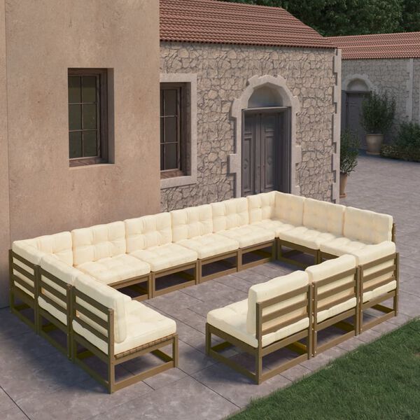 vidaXL Garden Lounge Set Honey brown Solid pinewood Large Modular