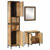 vidaXL Bathroom Furniture Set Natural wood and black