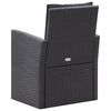 vidaXL Sofa Set Black PE rattan, powder-coated steel, glass Medium