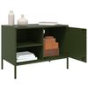 vidaXL TV Cabinet Olive Green Steel Medium TV Cabinet Rectangular