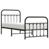 vidaXL Bed Frame Black Powder-Coated Steel Twin Storage Bed Frame