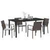 vidaXL Garden Dining Set 5 pcs Brown Poly rattan