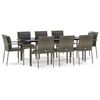 vidaXL Garden Dining Set Black and grey