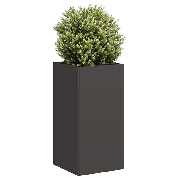 vidaXL Planter Black Cold-rolled Steel Large Durable Planter Square