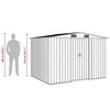 vidaXL Garden Shed Grey Galvanized Steel Large Garden Shed Rectangular