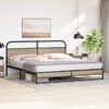 vidaXL Bed Frame Smoked Oak Steel, Engineered wood Double Bed Frame