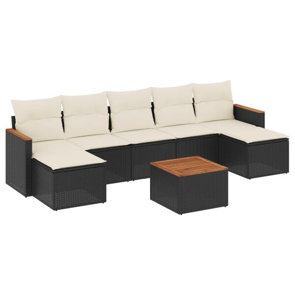 vidaXL Garden Sofa Set Black