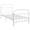 vidaXL Bed Frame White Metal Single Simplistic Bed Frame Rectangular