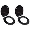 vidaXL Toilet Seats with Lids 2 pcs MDF Black (2x140802)