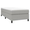vidaXL Bed Frame Light Grey Polyester, Plywood, Engineered Wood Twin XL