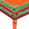 vidaXL Coffee Table Multicolor with orange base Solid mango wood Compact