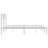 vidaXL Bed Frame White Powder-Coated Steel 48x79 in Bed Frame