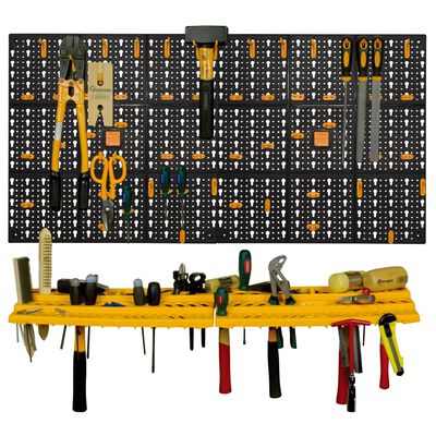 vidaXL Tool Wall 19.7"x39.4" 50 Hooks PP