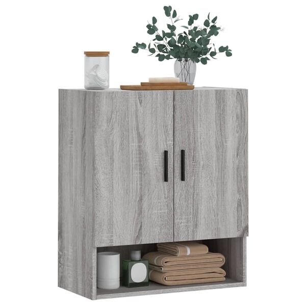 vidaXL Wall Cabinet Gray Sonoma Engineered Wood Wall Cabinet Rectangular