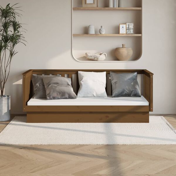 vidaXL Day Bed Honey brown Solid pine wood Twin