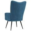 vidaXL Relaxing Chair Blue Velvet (100% polyester), steel Medium