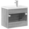 vidaXL Bathroom Sink Cabinet Grey Sonoma, White Engineered wood, Ceramic