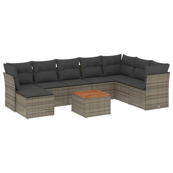 vidaXL Garden Sofa Set Grey