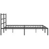 vidaXL Bed Frame Black Powder-Coated Steel King Metal Bed Frame