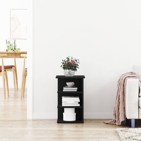 vidaXL Side Cabinet Black Oak 13.78 x 13.78 x 21.65 in Engineered Wood