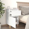 vidaXL Bedside Cabinet High gloss white Engineered wood Medium