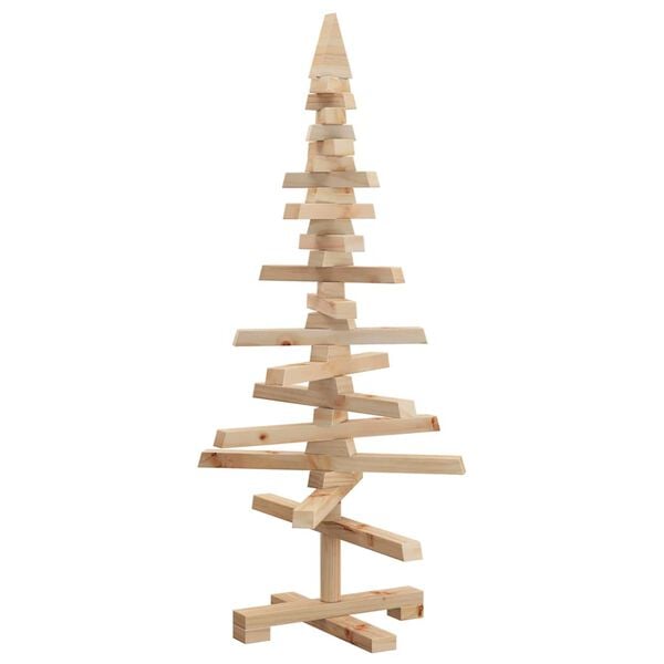 vidaXL Wooden Christmas Tree for Decoration 35.4" Solid Wood Pine