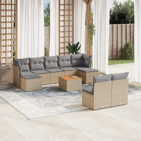 vidaXL Garden Sofa Set Beige