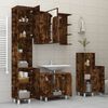 vidaXL Bathroom Furniture Set Smoked Oak Engineered Wood, Acrylic Medium