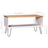 vidaXL Coffee Table White and Natural Solid pine wood, Metal Medium