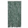 vidaXL Fly Curtain Green and White 39.4x78.7" Chenille
