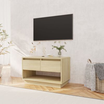 vidaXL TV Stand Sonoma Oak 27.6"x16.1"x17.3" Engineered Wood