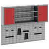 vidaXL Tool Cabinet and Pegboard Set 6 pcs Red 150 x 20 x 115 cm Steel