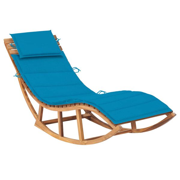 vidaXL Sun Lounger Teak Standard Rectangular Contemporary Durable