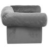 vidaXL Dog Sofa Grey Plush Small Storage Dog Sofa Rectangular