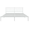 vidaXL Bed Frame White Powder-coated steel King Bed Frame Rectangular