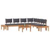 vidaXL Garden Bench Set with Cushion with Storage 3 pcs Brown and Grey